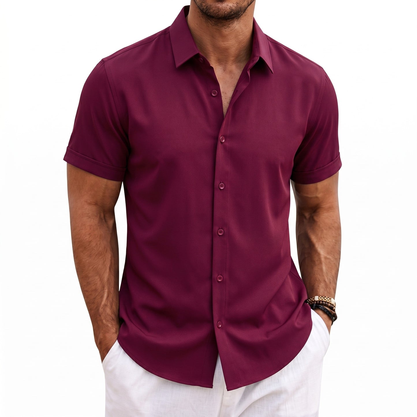 Mens Short Sleeve Button Down Shirt