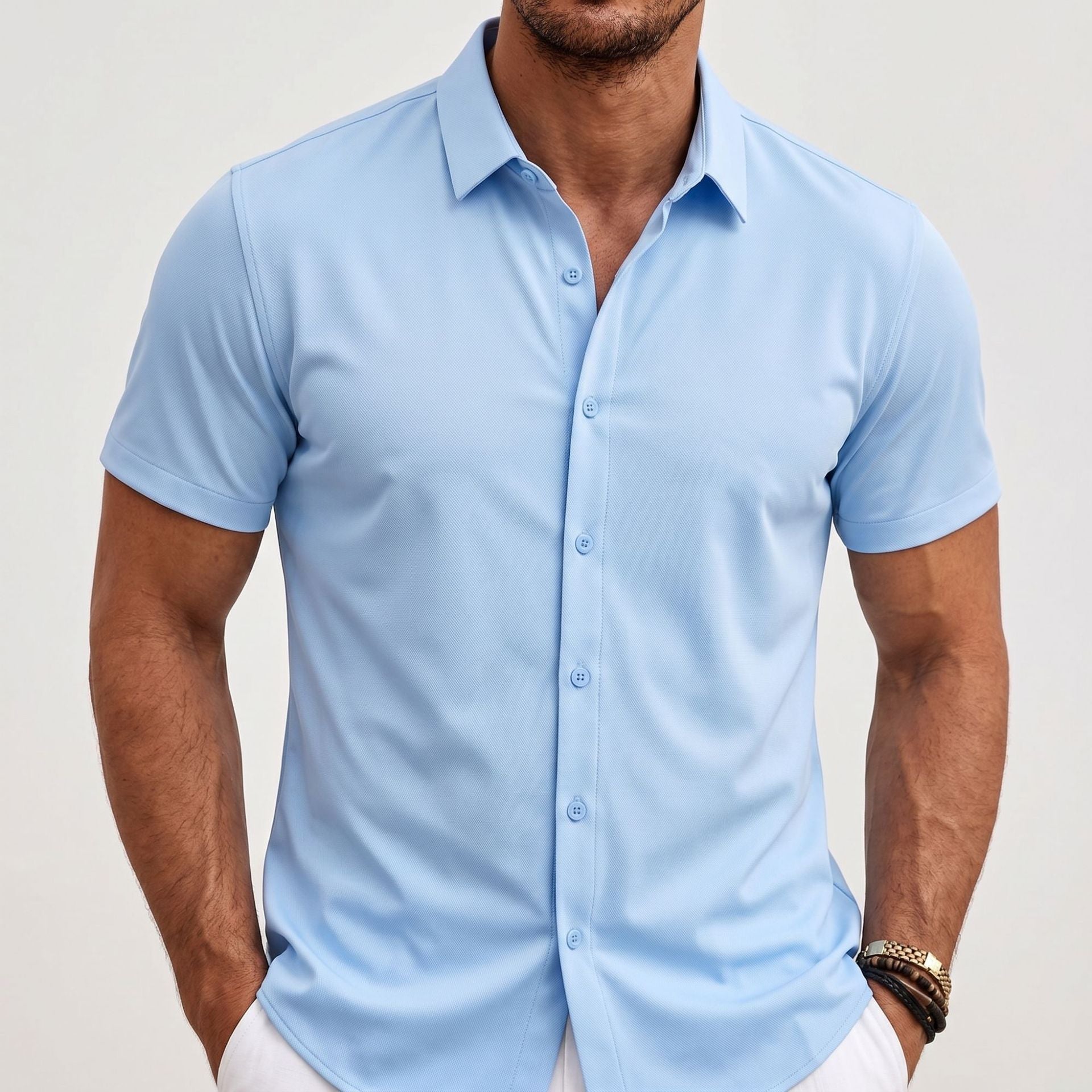 Mens Short Sleeve Button Down Shirt