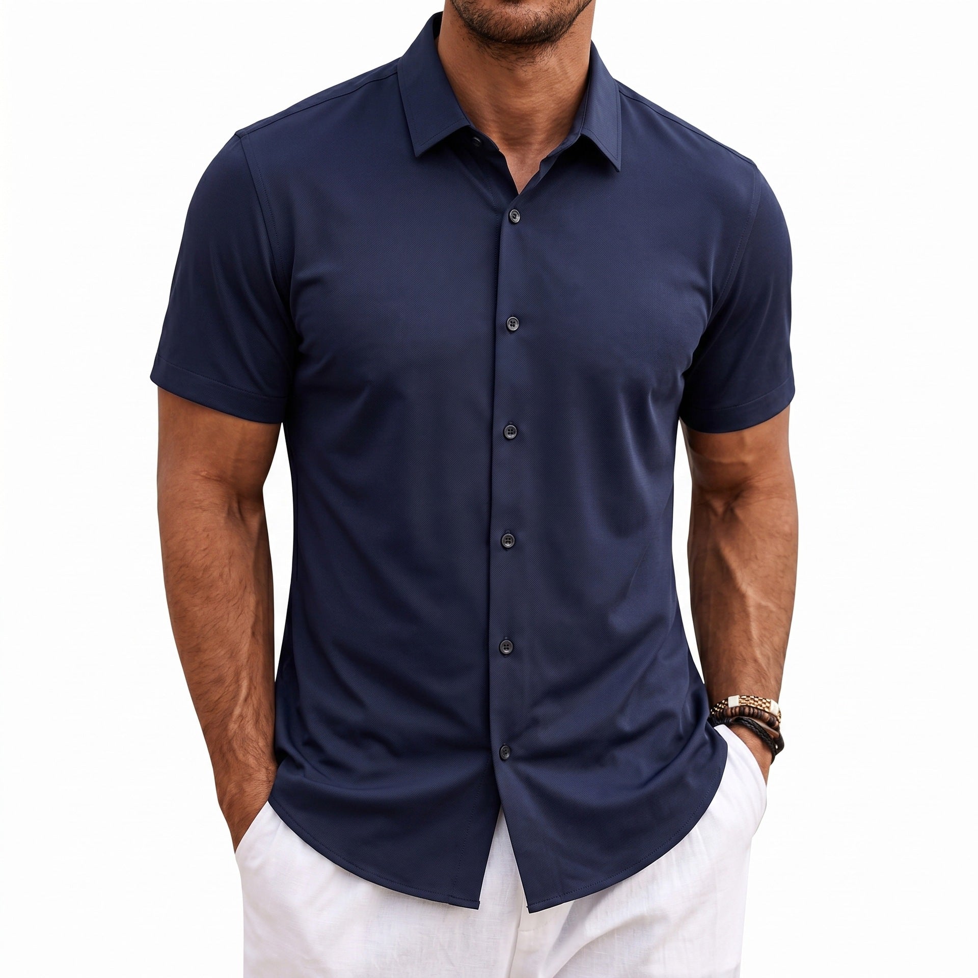 Mens Short Sleeve Button Down Shirt