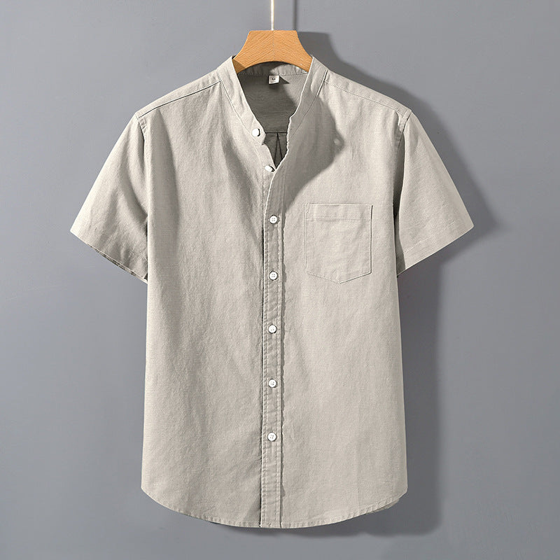 Mens Short Sleeve Linen Blend Shirt