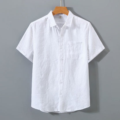 Mens Short Sleeve Linen Shirt