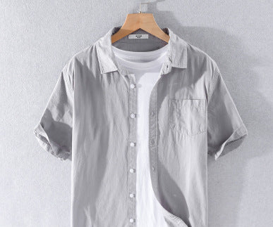 Mens Short Sleeve Linen Shirt