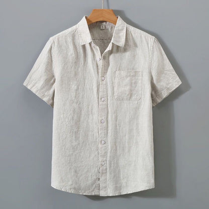 Mens Short Sleeve Linen Shirt