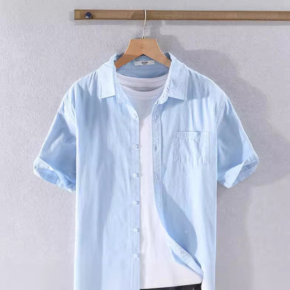 Mens Short Sleeve Linen Shirt