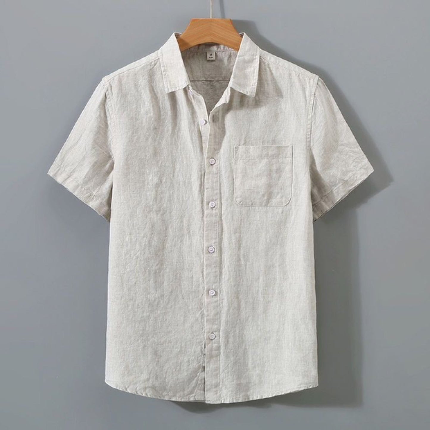 Mens Short Sleeve Linen Shirt
