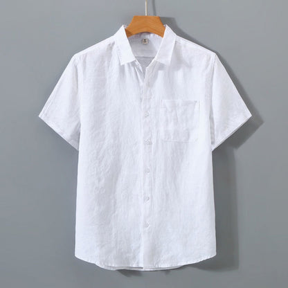 Mens Short Sleeve Linen Shirt