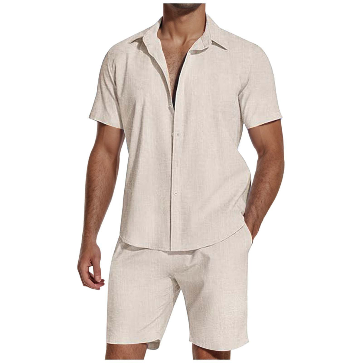 Mens Short Sleeve Linen Shirt