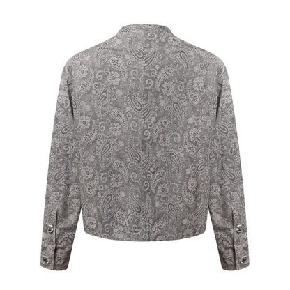 Mens Short Wide Deconstructed Jacket with Floral Pattern