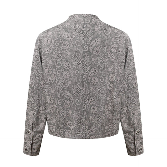 Mens Short Wide Deconstructed Jacket with Floral Pattern