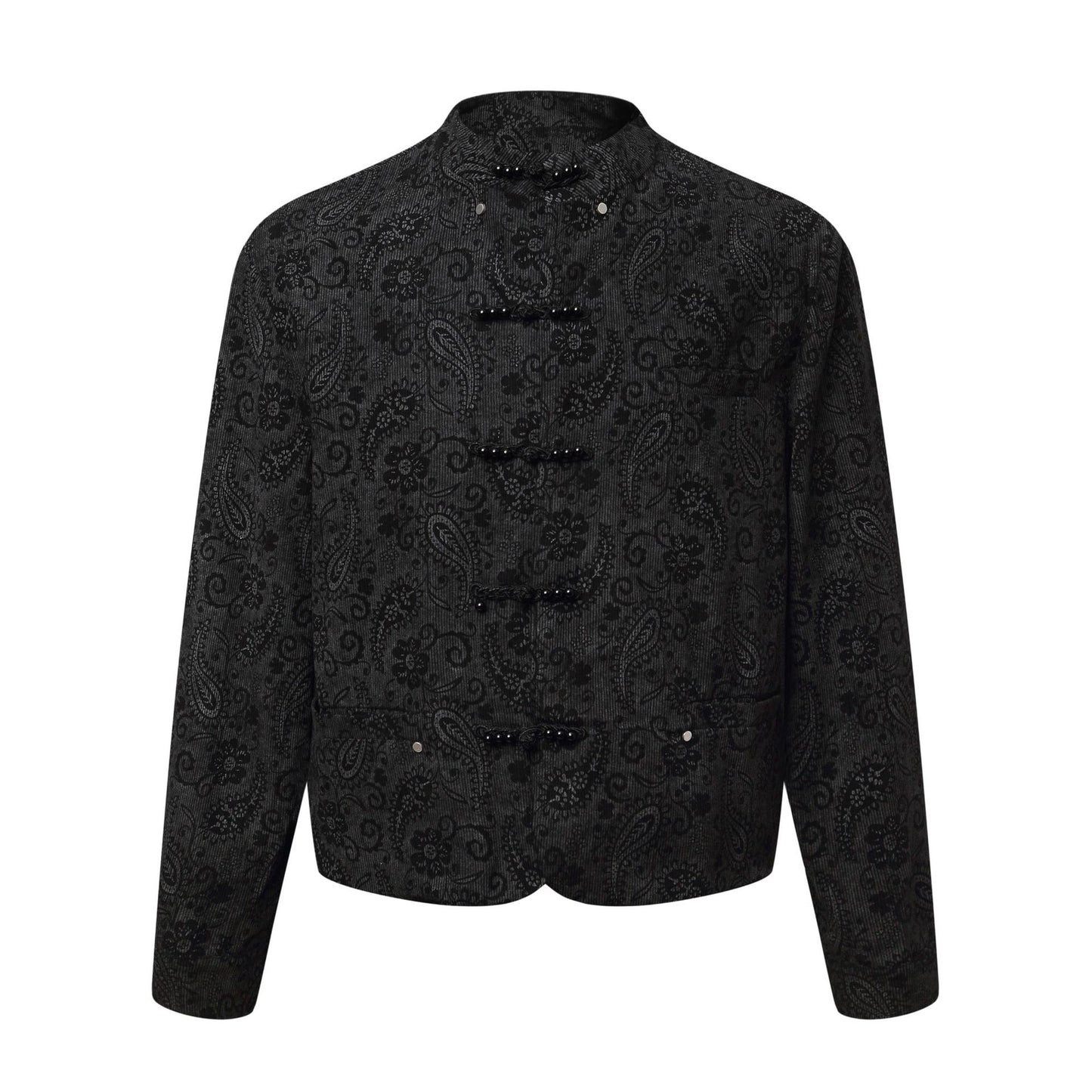 Mens Short Wide Deconstructed Jacket with Floral Pattern