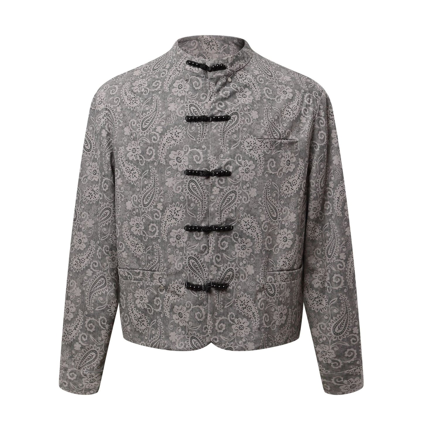 Mens Short Wide Deconstructed Jacket with Floral Pattern