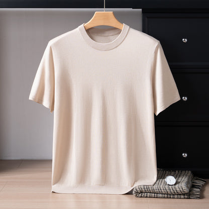 Mens Silk Cashmere Blend Short Sleeve T-Shirt