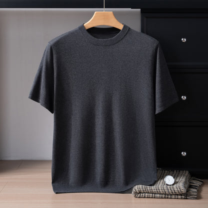 Mens Silk Cashmere Blend Short Sleeve T-Shirt