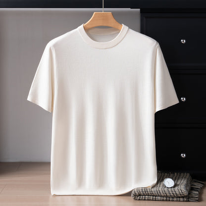 Mens Silk Cashmere Blend Short Sleeve T-Shirt