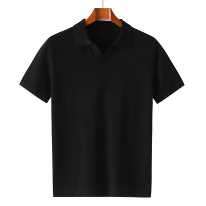 Mens Silk Wool Blend Pullover T-shirt