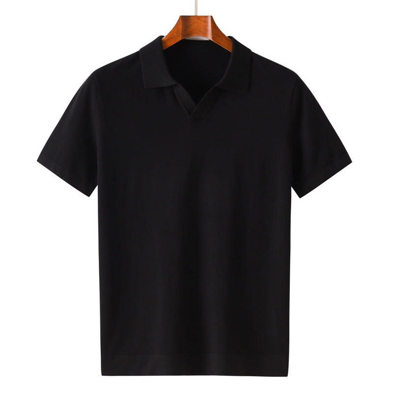 Mens Silk Wool Blend Pullover T-shirt