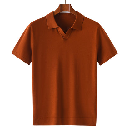 Mens Silk Wool Blend Pullover T-shirt