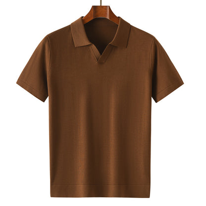 Mens Silk Wool Blend Pullover T-shirt