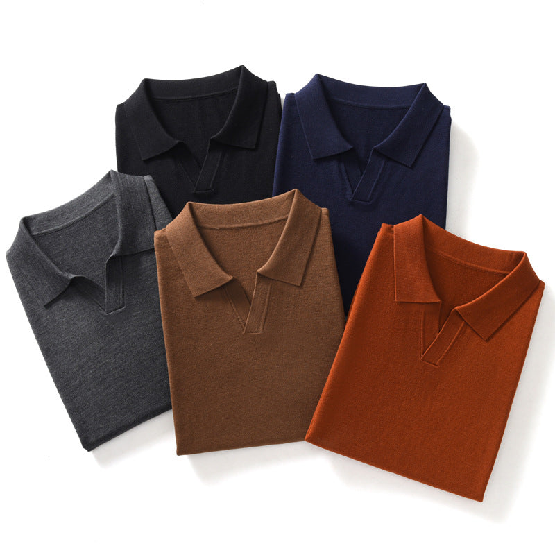 Mens Silk Wool Blend Pullover T-shirt