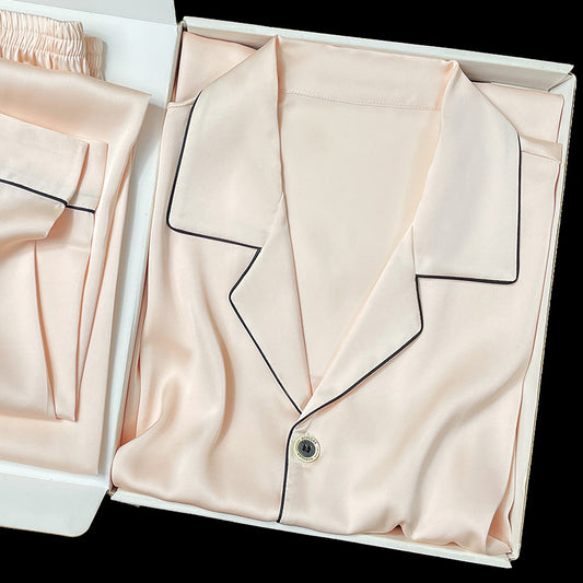 Mens Simulated Silk Pajama Set