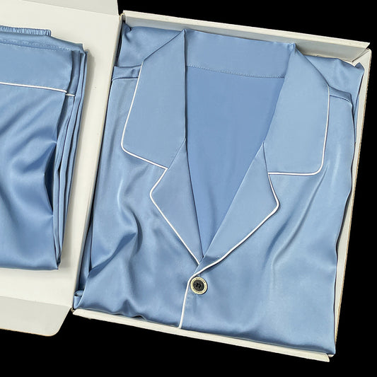 Mens Simulated Silk Pajama Set