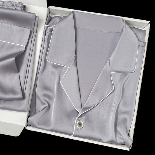 Mens Simulated Silk Pajama Set