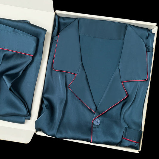 Mens Simulated Silk Pajama Set