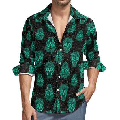 Mens Skull Print Long Sleeve Shirt