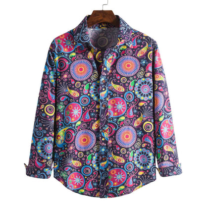 Mens Skull Print Long Sleeve Shirt