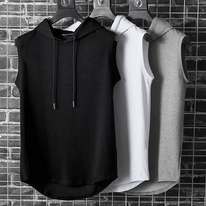Mens Sleeveless Hooded Sweatshirt