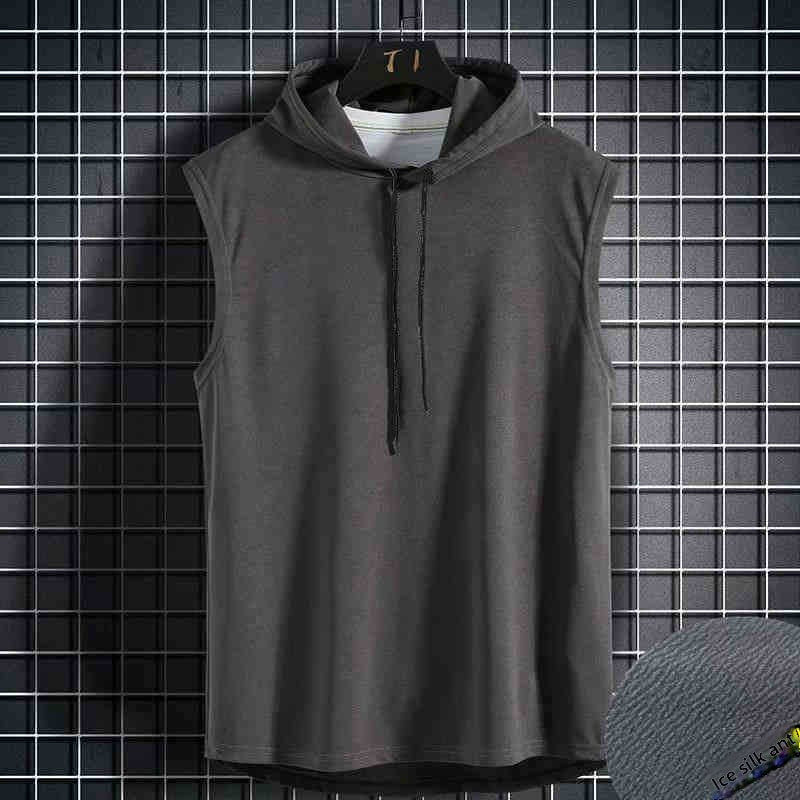 Mens Sleeveless Hooded Sweatshirt