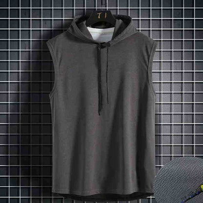 Mens Sleeveless Hooded Sweatshirt