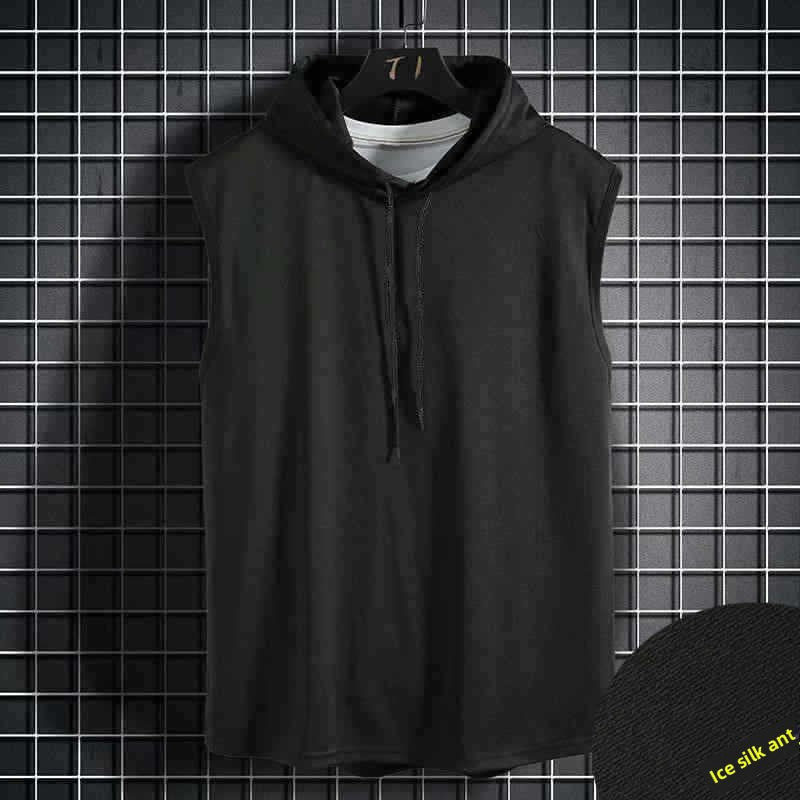 Mens Sleeveless Hooded Sweatshirt