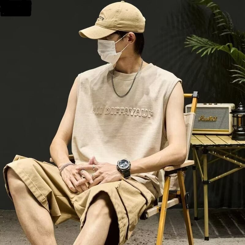 Mens Sleeveless T-Shirt Casual Sports Top