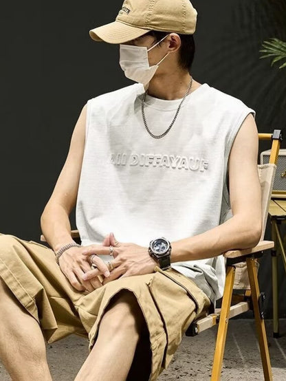 Mens Sleeveless T-Shirt Casual Sports Top
