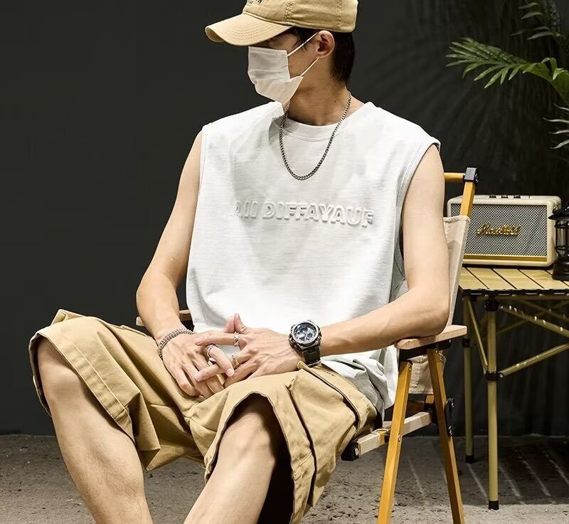 Mens Sleeveless T-Shirt Casual Sports Top