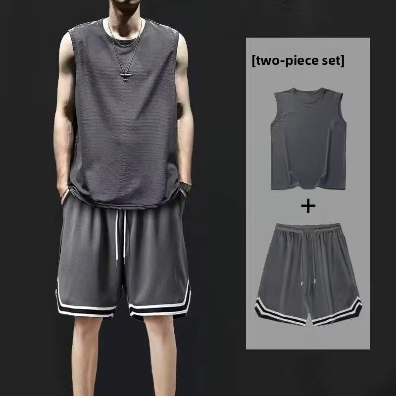 Mens Sleeveless Vest and Shorts Sport Set