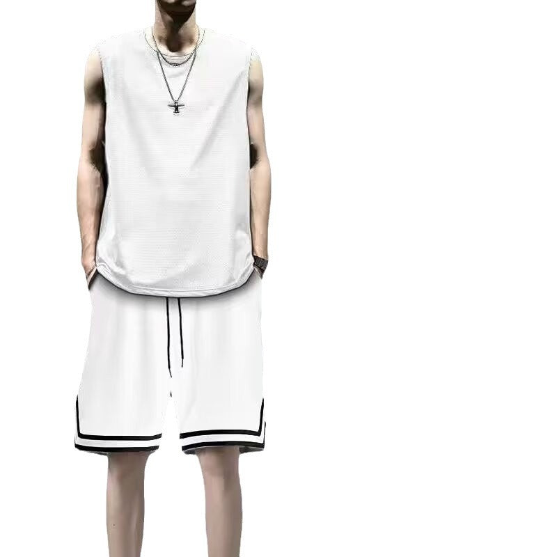 Mens Sleeveless Vest and Shorts Sport Set