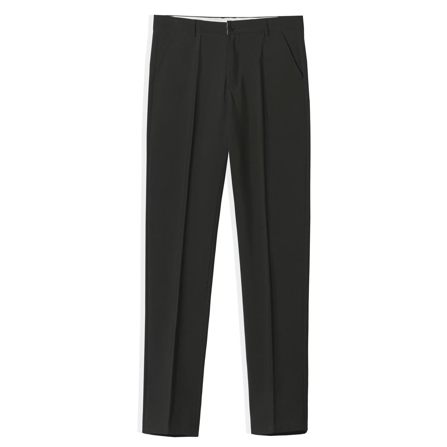 Mens Slim-Fit Anti-Wrinkle Straight Casual Trousers