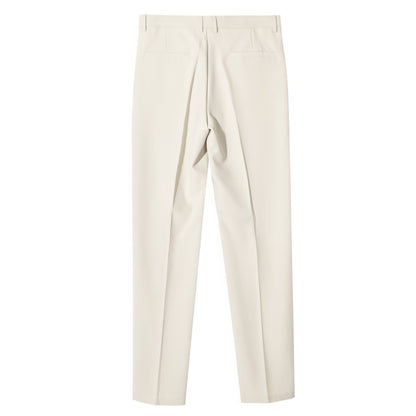 Mens Slim-Fit Anti-Wrinkle Straight Casual Trousers