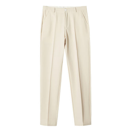 Mens Slim-Fit Anti-Wrinkle Straight Casual Trousers