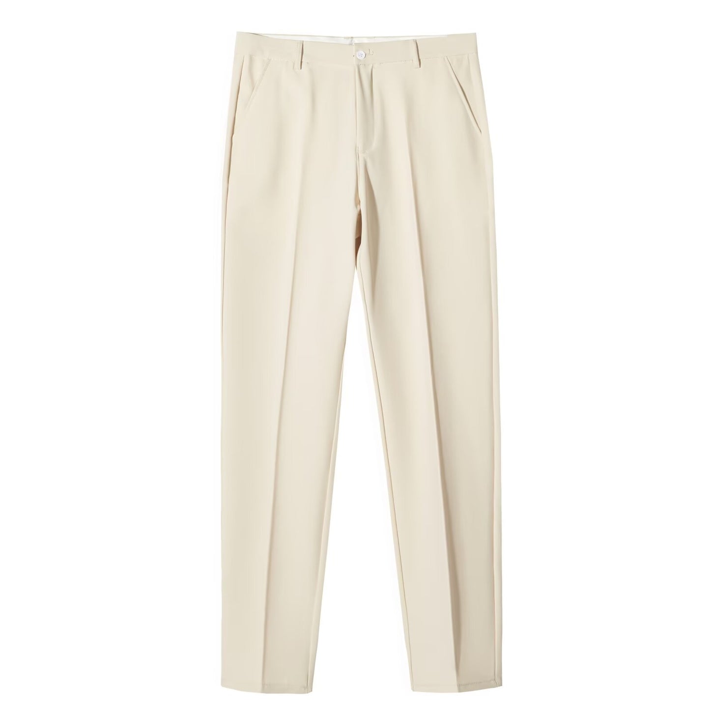 Mens Slim-Fit Anti-Wrinkle Straight Casual Trousers