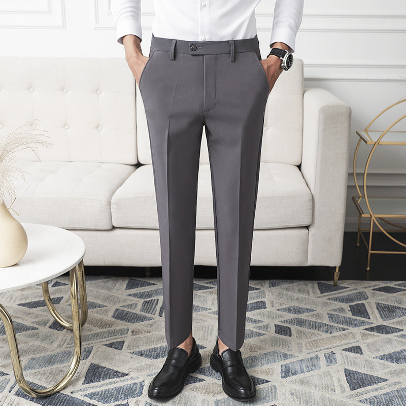 Mens Slim Fit Casual Trousers