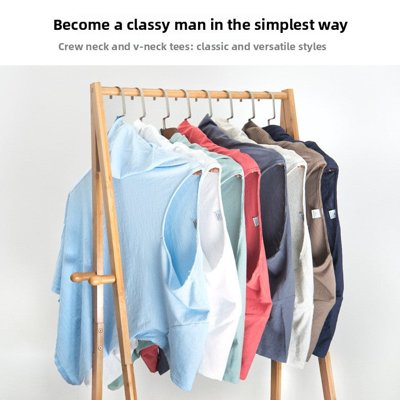 Mens Slim Fit Cotton V-Neck T-Shirt