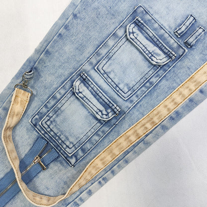 Mens Slim Fit Denim Pants with Zipper