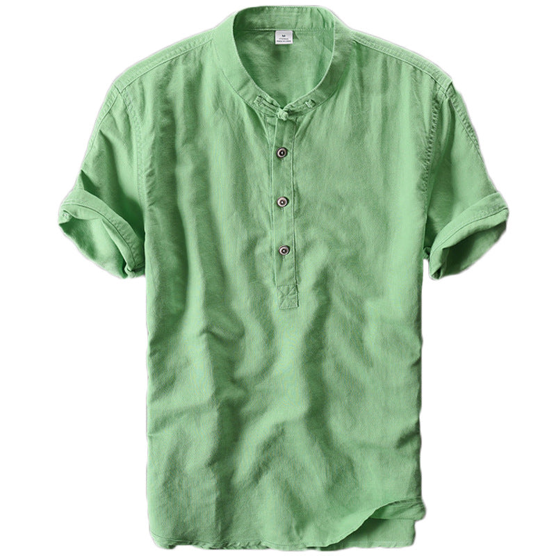 Mens Slim Fit Linen Cotton T-Shirt
