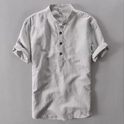 Mens Slim Fit Linen Cotton T-Shirt