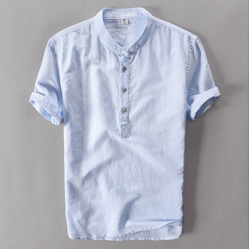 Mens Slim Fit Linen Cotton T-Shirt