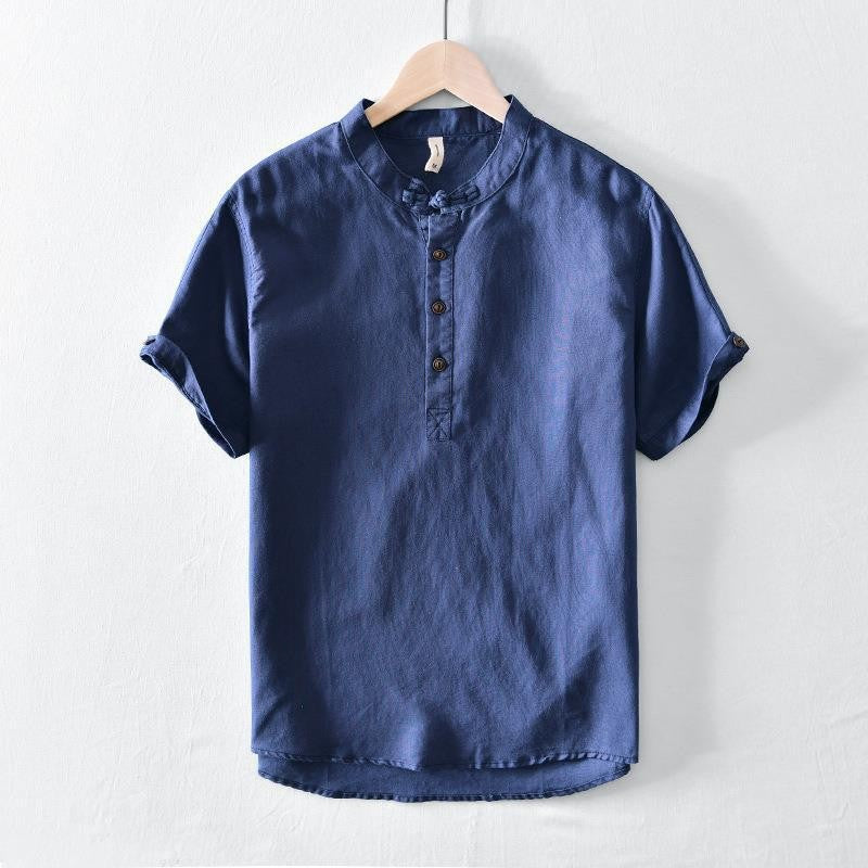 Mens Slim Fit Linen Cotton T-Shirt