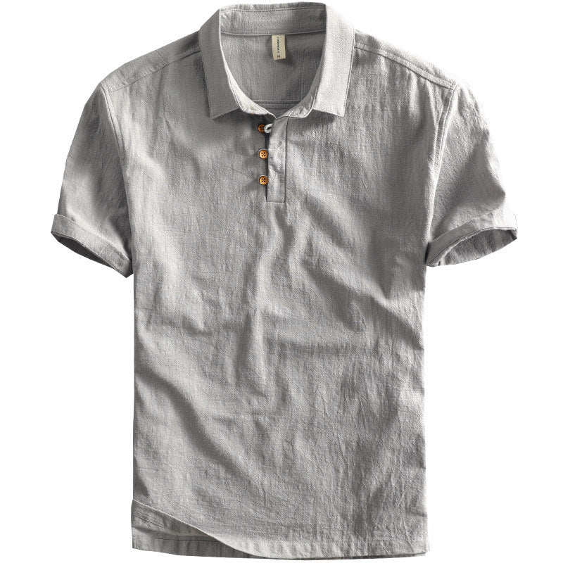 Mens Slim Fit Linen Short Sleeve Shirt